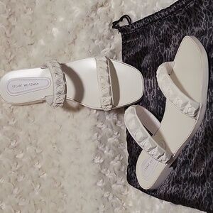 Stuart Weitzman Women's  White Sandles, Size 9.5